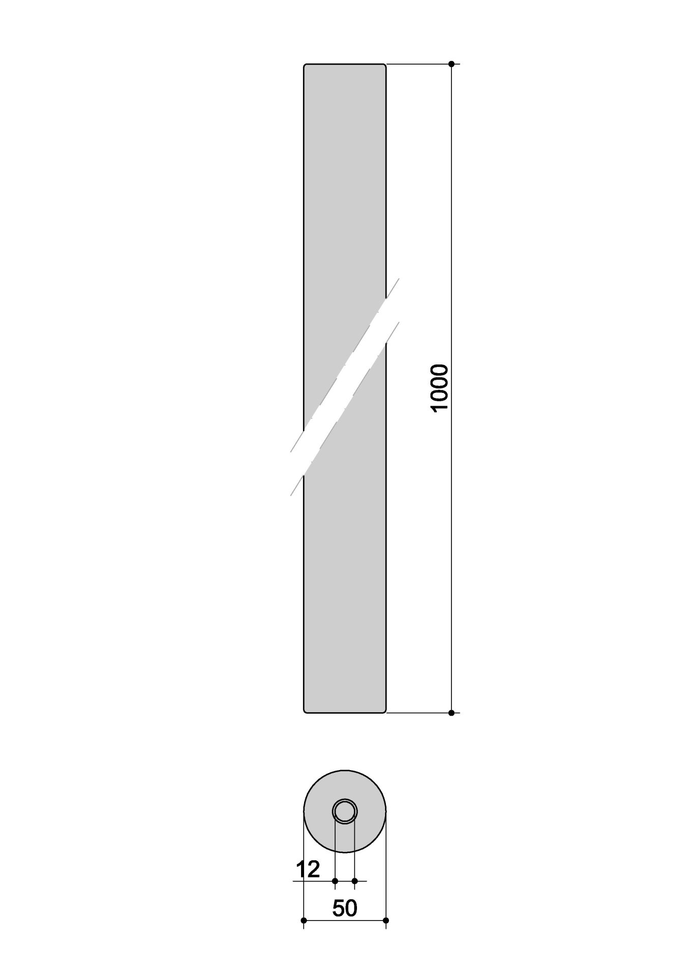 Håndliste 1,0m Dópera C2 Bøgetræ Ø50 - Billede 5
