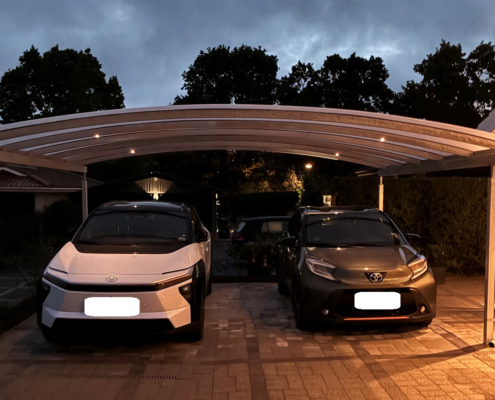 Carport med lys